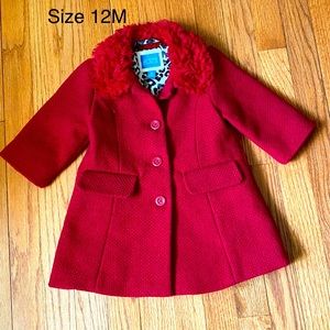 Childrens Place Red Dress Coat 12M